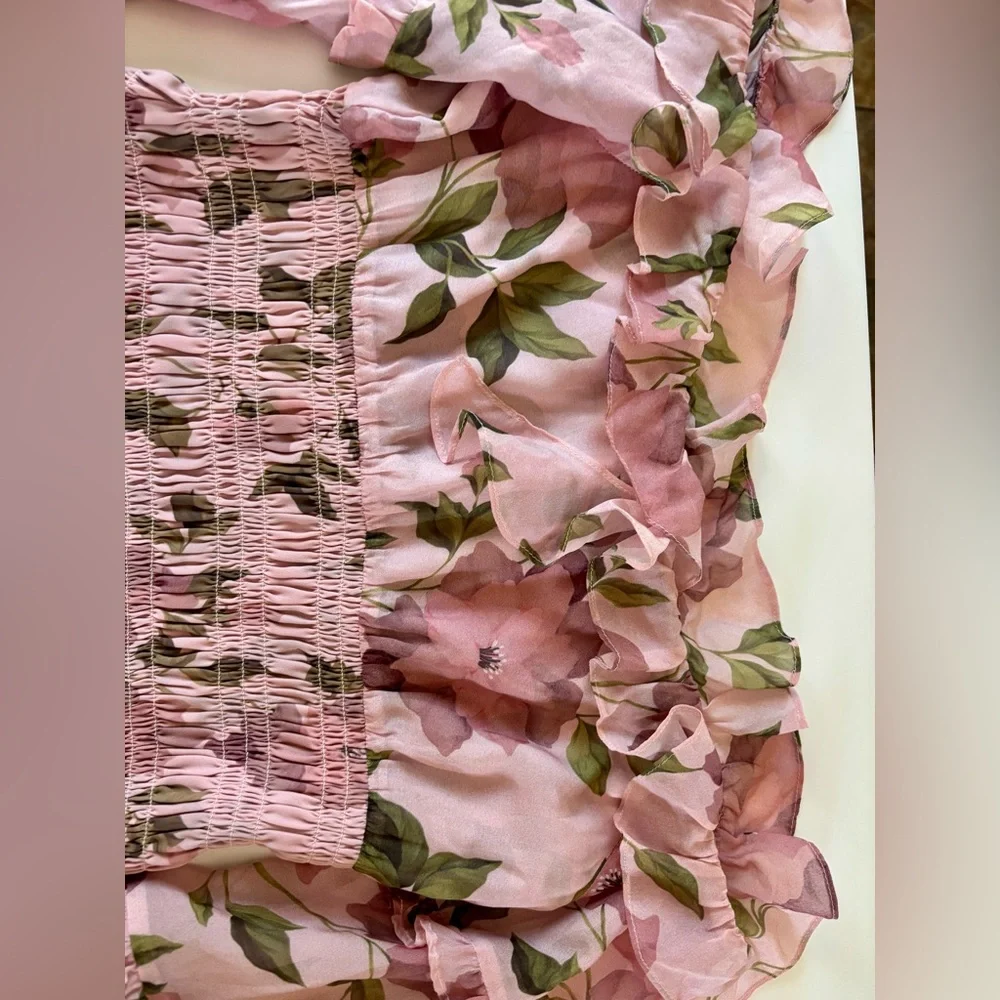 INTERMIX Smocked Floral Mini Dress | 99% OFF Retail - Picture 9 of 10